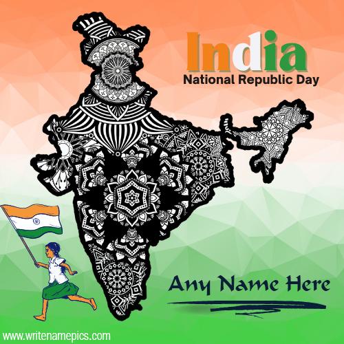 Indian national republic day card with name edit