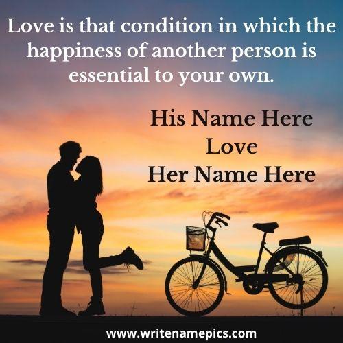 Love Quotes Card with Couple Name Pic Free Edit