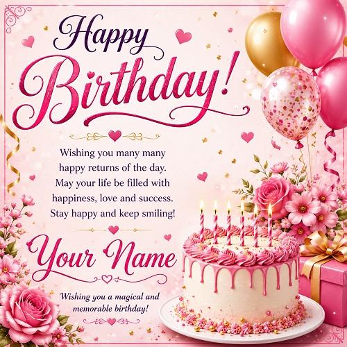 Make Birthday Cake With Name Edit Online Custom Birthday Cake Free