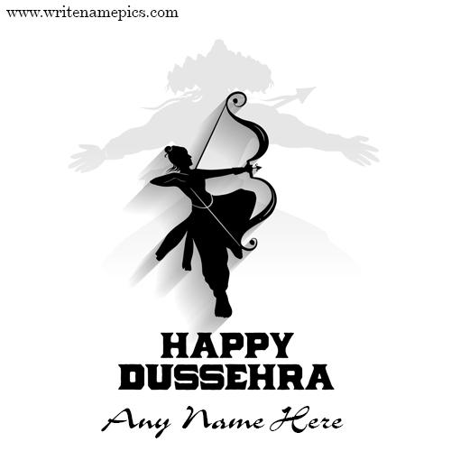 Make Happy Dussehra card 2022 with Name image