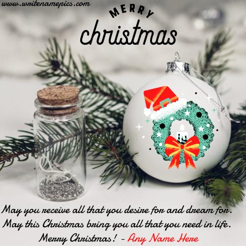 Merry Christmas 2020 Card with Name free edit