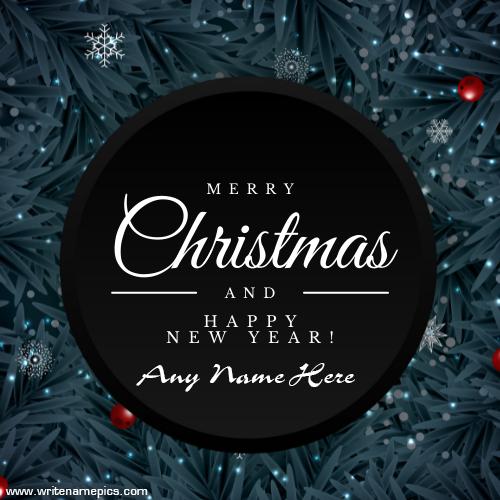 Merry Christmas Greeting 2023 Card with a Name Pic
