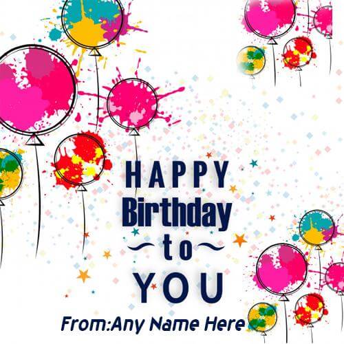 Online Wishes Happy birthday with name image editing