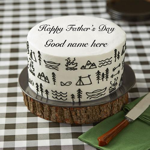 Online Wishes happy fathers day cake 2018 image with name