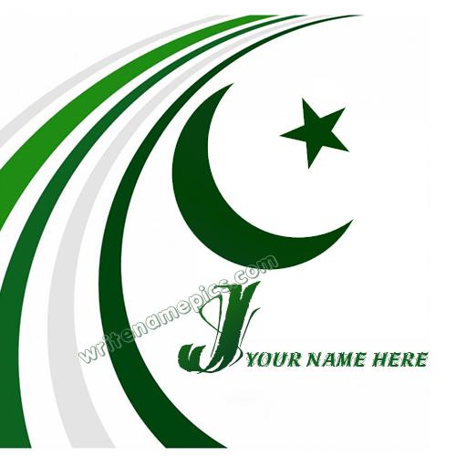 Pakistan Flag with J Alphabet name Whatsapp Profile images