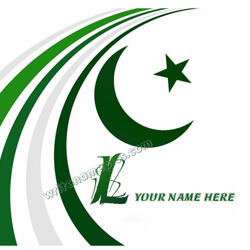 Pakistan Flag with L Alphabet name Whatsapp Profile picture