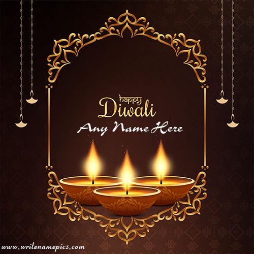 Personalize Happy Diwali 2022 Card with Name Pic Free Edit