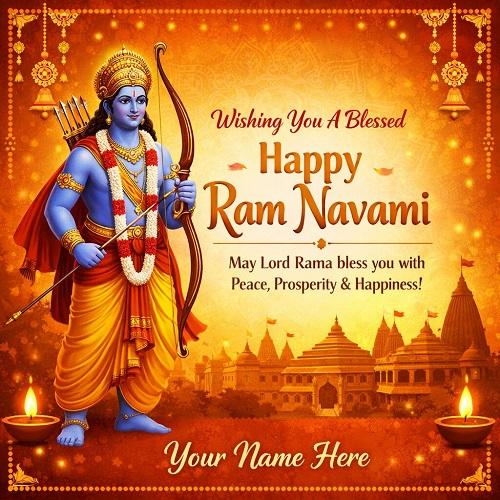 Rama Navami Greeting Card with Name Online Free Create and Download