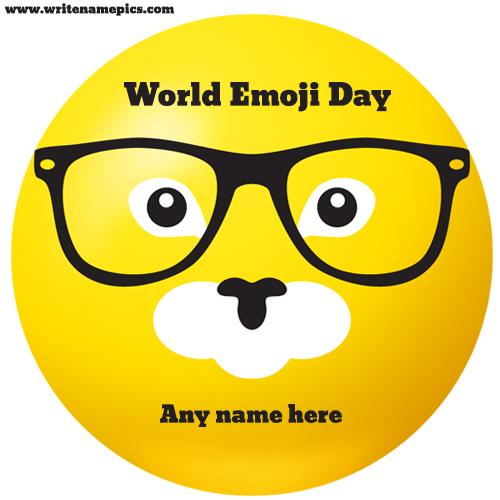 World Emoji Day Greeting Cards and Pictures with name
