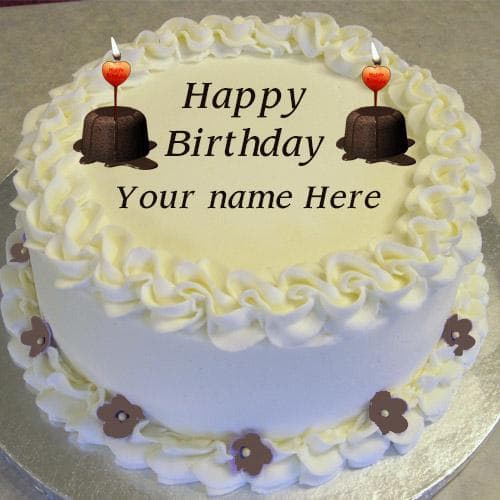 Write Name On Candle Birthday cake