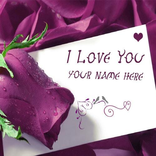 Write Name On I Love You Purple Roses Images
