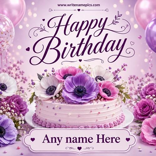 Write Name on Happy Birthday Card Online Free Download