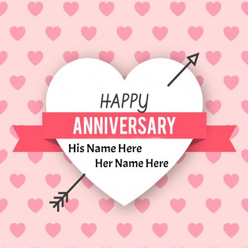 Write name on happy anniversary wishes for wife picture For Free