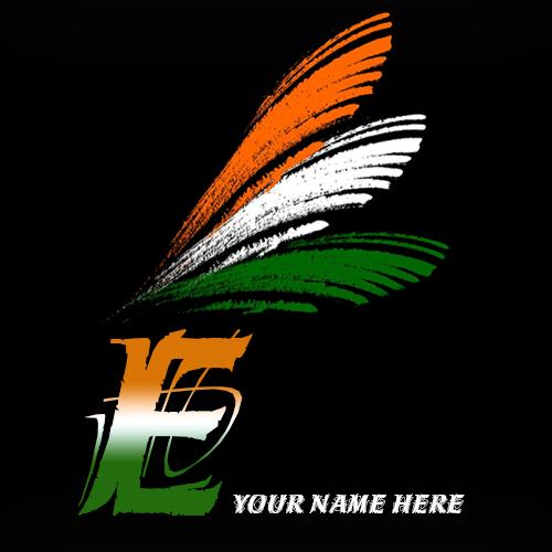Write your name on E alphabet indian flag images