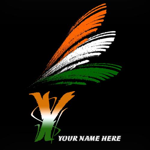 Write your name on Y alphabet indian flag images
