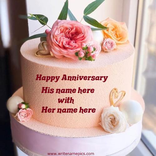 anniversary cake with name and image
