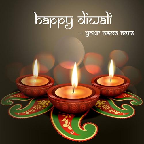 beautiful happy diwali greetings cards with name edit