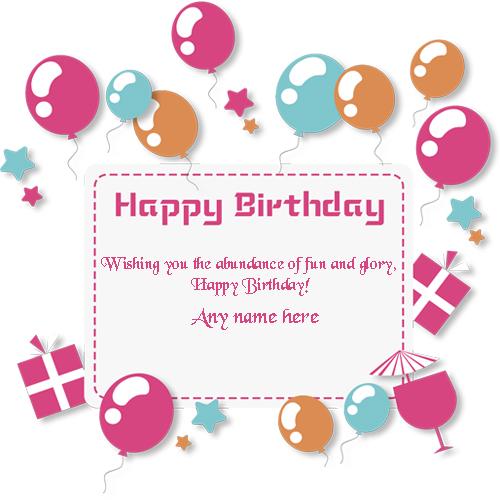 birthday wishes cards with name