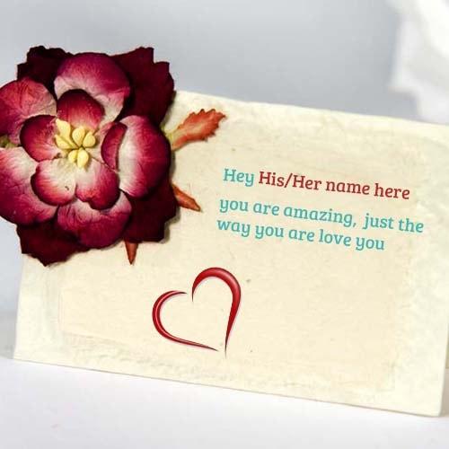 create love quotes card with name