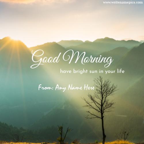 good morning wishing card with name pic free