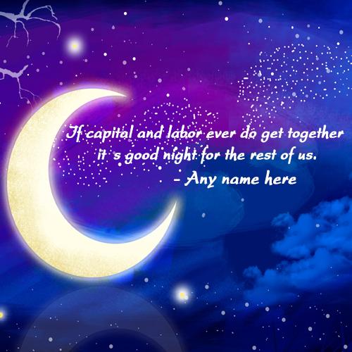 good night wishes greeting card with name