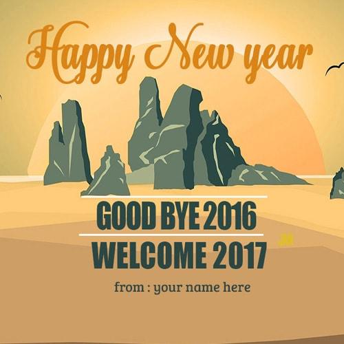 goodbye 2016 welcome 2017 wishes images with name editor