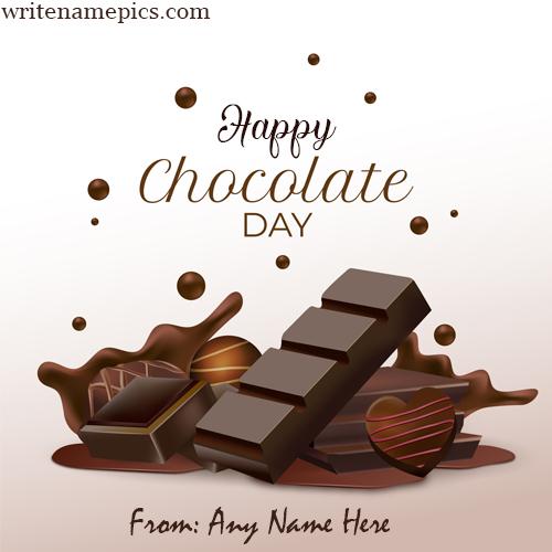 happy Chocolate Day 2024 greeting card with name edit