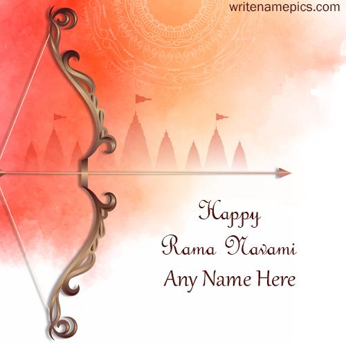 happy Ram Navami wishes card with name edit