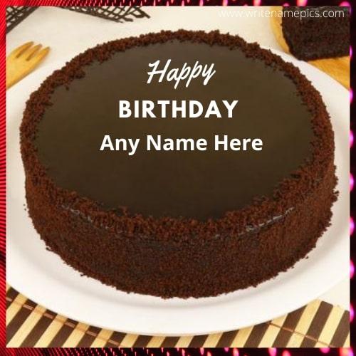 happy birthday cake with name chocolate