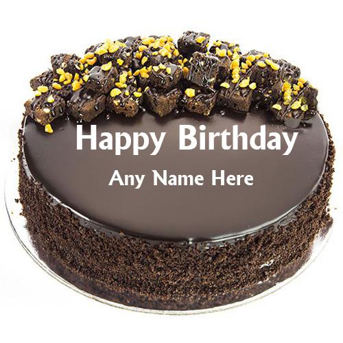 happy birthday chocolate cake with name edit