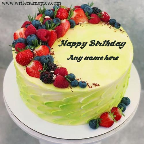 happy birthday strawberry cake with name edit