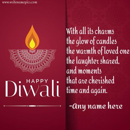 happy diwali greeting card quotes with name