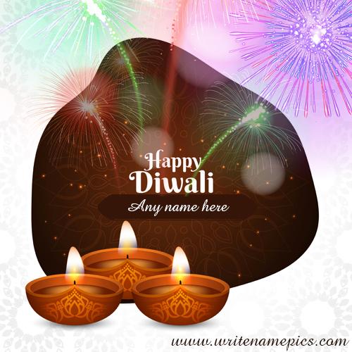happy diwali wishes 2020 card with name edit