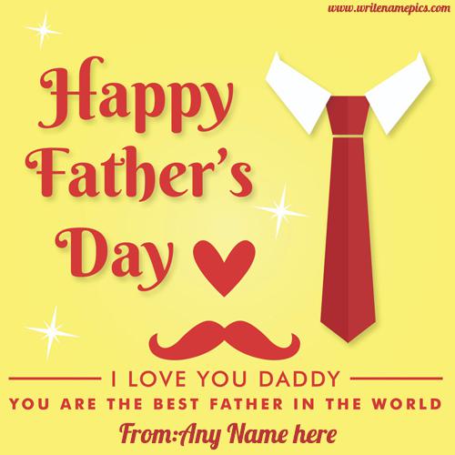 happy fathers day 2019 greetings card with name