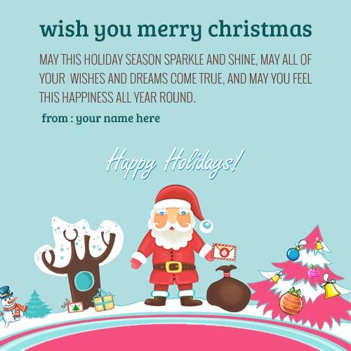 happy holiday merry christmas wishes greeting cards