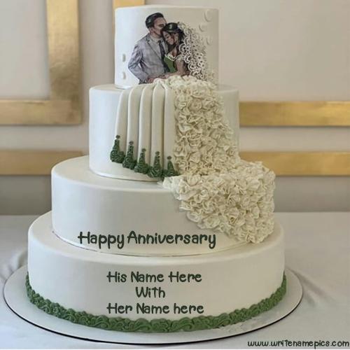 happy marriage anniversary cake with name edit