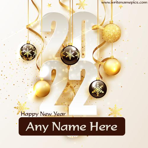 happy new year 2022 greeting card with name