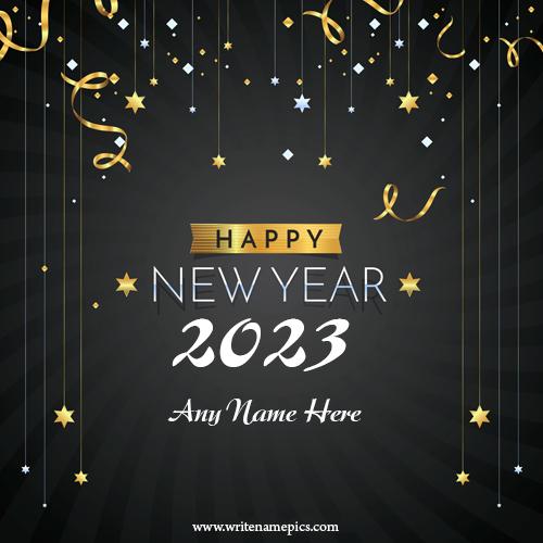 happy new year 2023 wishes card with name