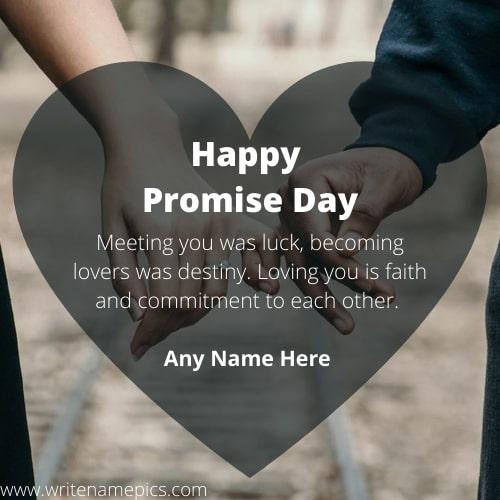 happy promise day card with name editor
