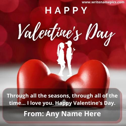 happy valentine day 2021 Greeting card with name