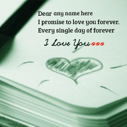 i love you forever promise cards with name
