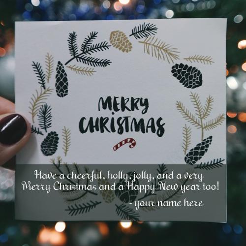 latest merry christmas wishes greeting cards with your name free