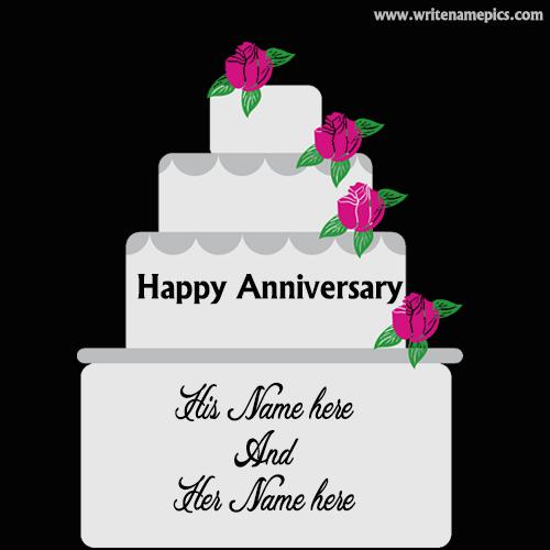 love anniversary cake with name