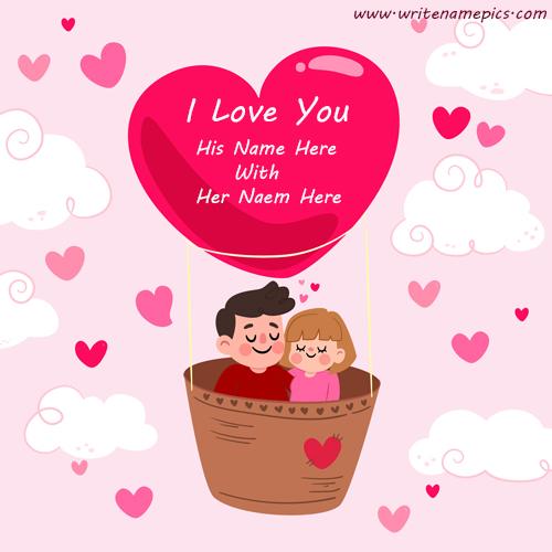 love greeting card with couple name