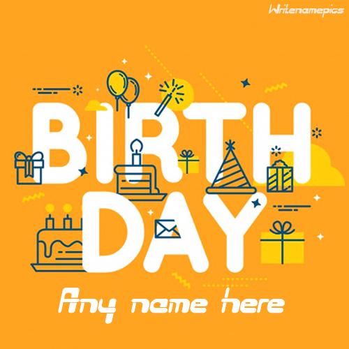 make a happy birthday greeting card with name