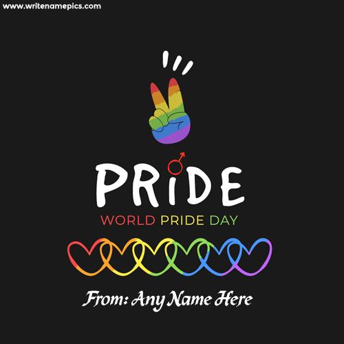 pride day greetings card with name pic