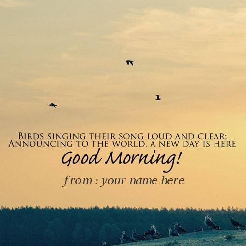 print name good morning wishes quotes birds greeting cards