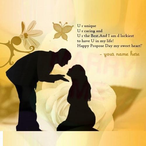 propose day greeting cards with name