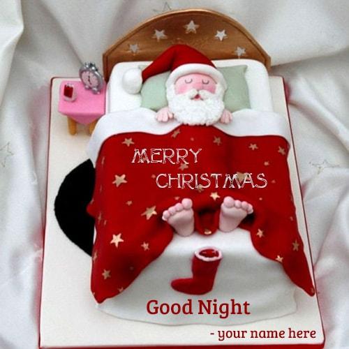 santa claus sleeping bag good night wishes name editing