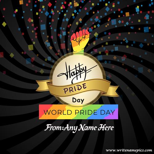 world pride day 2019 wishes greetings card with name